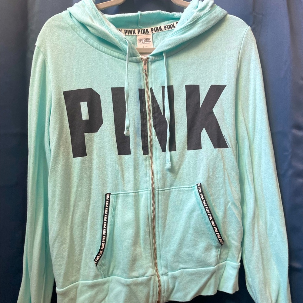 PINK Victoria Secret Zip Up Sweatshirt. Size Large.